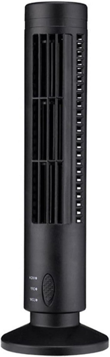 Torenventilator - Kleine ventilator - Persoonlijke koeling - Stille werking - 33 cm hoog - Zwart