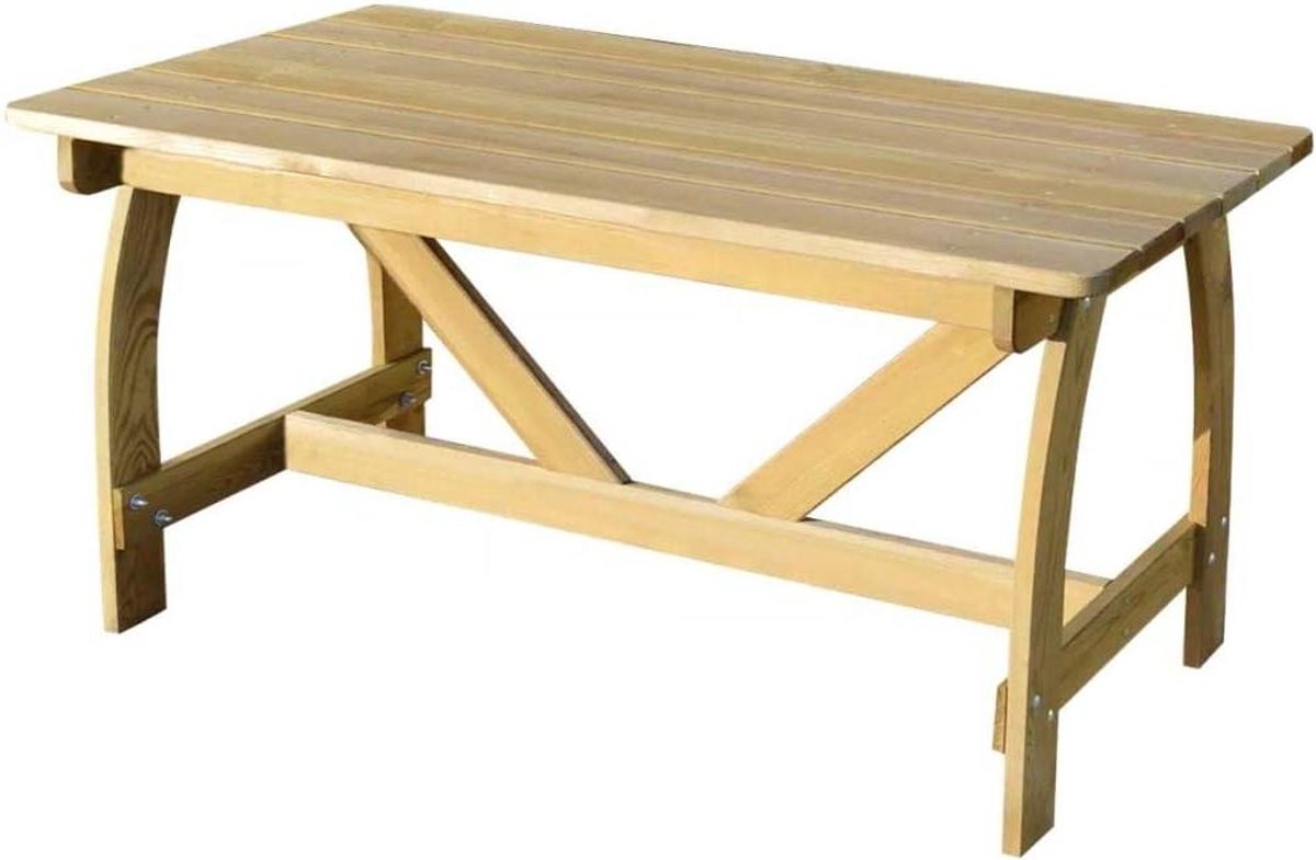 Tuintafel Hout - Eettafel Buiten - Buiten Dineren - Rotbestendig Grenenhout - 150 cm Lengte - Groen Geïmpregneerd
