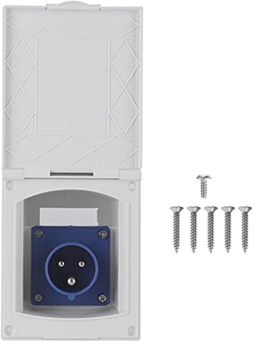 aladdien - Waterdichte 3-Pin Plug - Caravan en Trailer - 220V-240V - Hoogwaardige Stekker - Veilig Verbinden - Ideaal voor Buiten - Geschikt voor Ca...