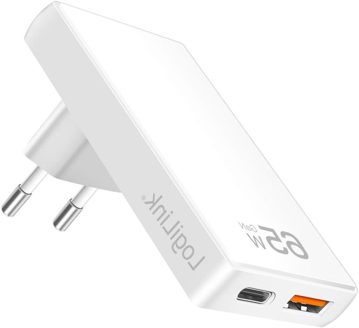 Dubbele USB Adapter - Oplader - Apparaten Opladen - Ultra Slim Design - 65W PD - Wit