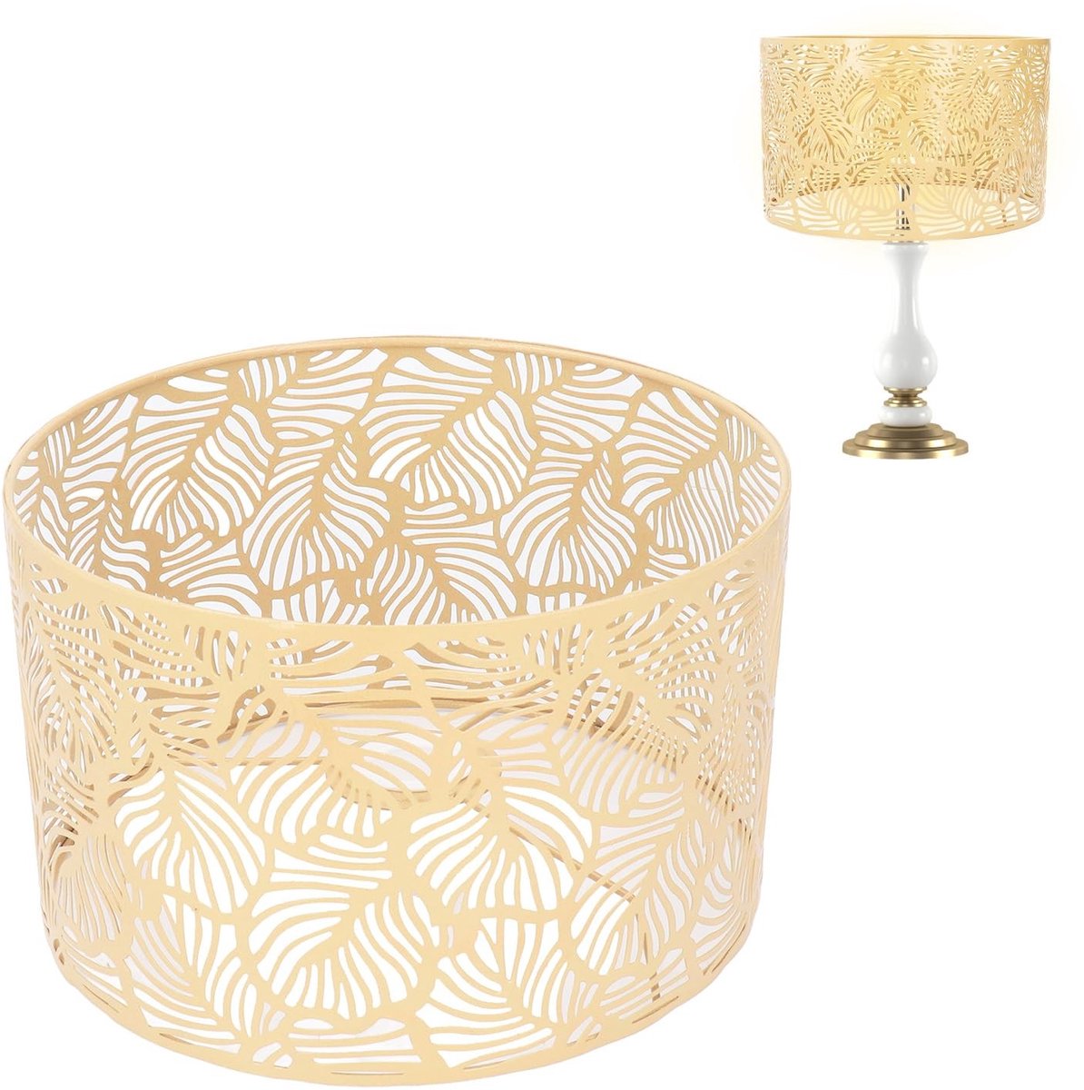 SPHProducts - Lampenkap - Gouden Metal - Decoratieve Verlichting - E14 en E27 Fittingen - Interieuraccessoire - Moderne Stijl - Geschikt voor Thuis - Goud