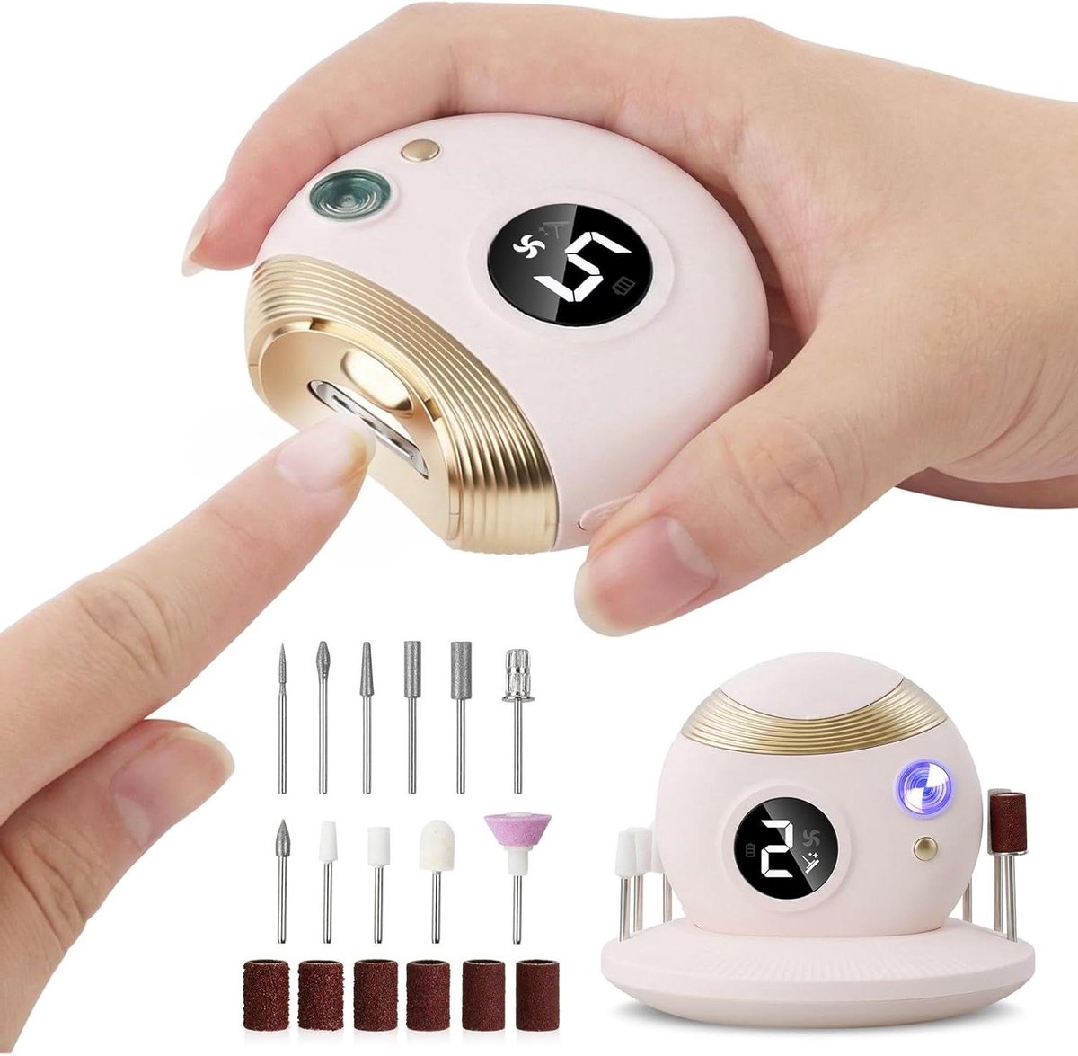 Elektrische nagelknipper - Automatische nagelschaar - Nagels verzorgen - 3-in-1 functie - 14 x 6 x 20 cm - Roze