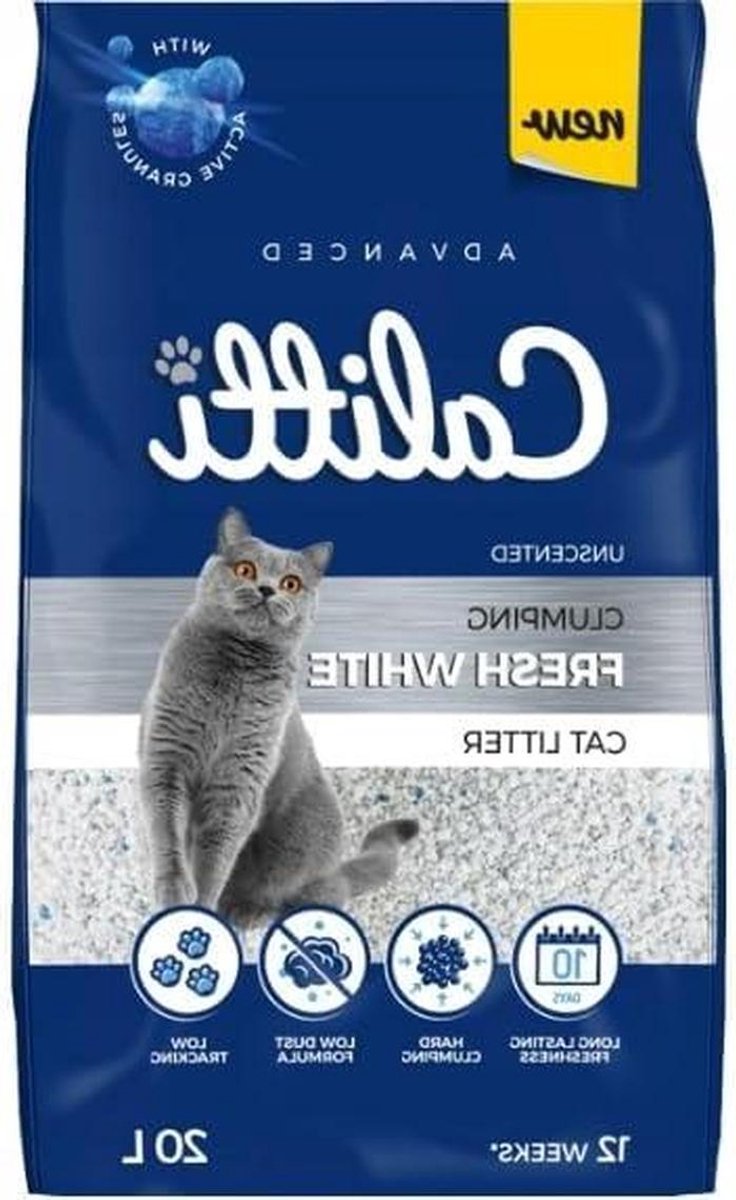 Kattenbakvulling - Klaverkorrels Bentoniet - Hygiënisch Huisdier - Zeer Snelle Absorptie - 20 Liter - Wit