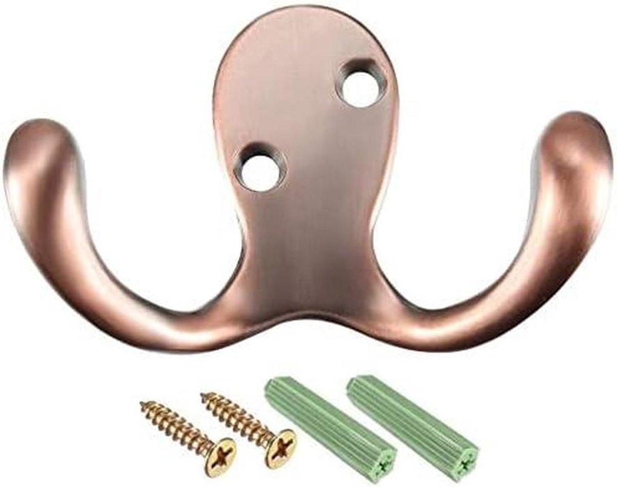 Gordijn Haken - Muurbevestiging Ophanging - Raambekleding Stoppen - Elegant Metaal Ontwerp - 46x71x25mm - Brons