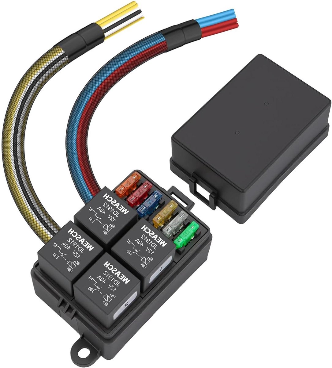 Zekerings- en Relaiskast - Relaisbox Kit - Voertuig Elektronica - Stofdicht Ontwerp - 12 Volt - Zwart
