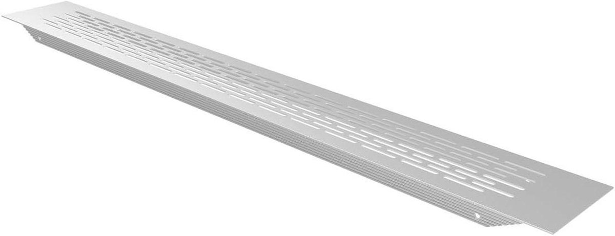 Ventilatierooster Aluminium - Luchtgaten Rooster - Vochtbestrijding - Ovale Gaten - 80 x 480 mm - Lichtantraciet