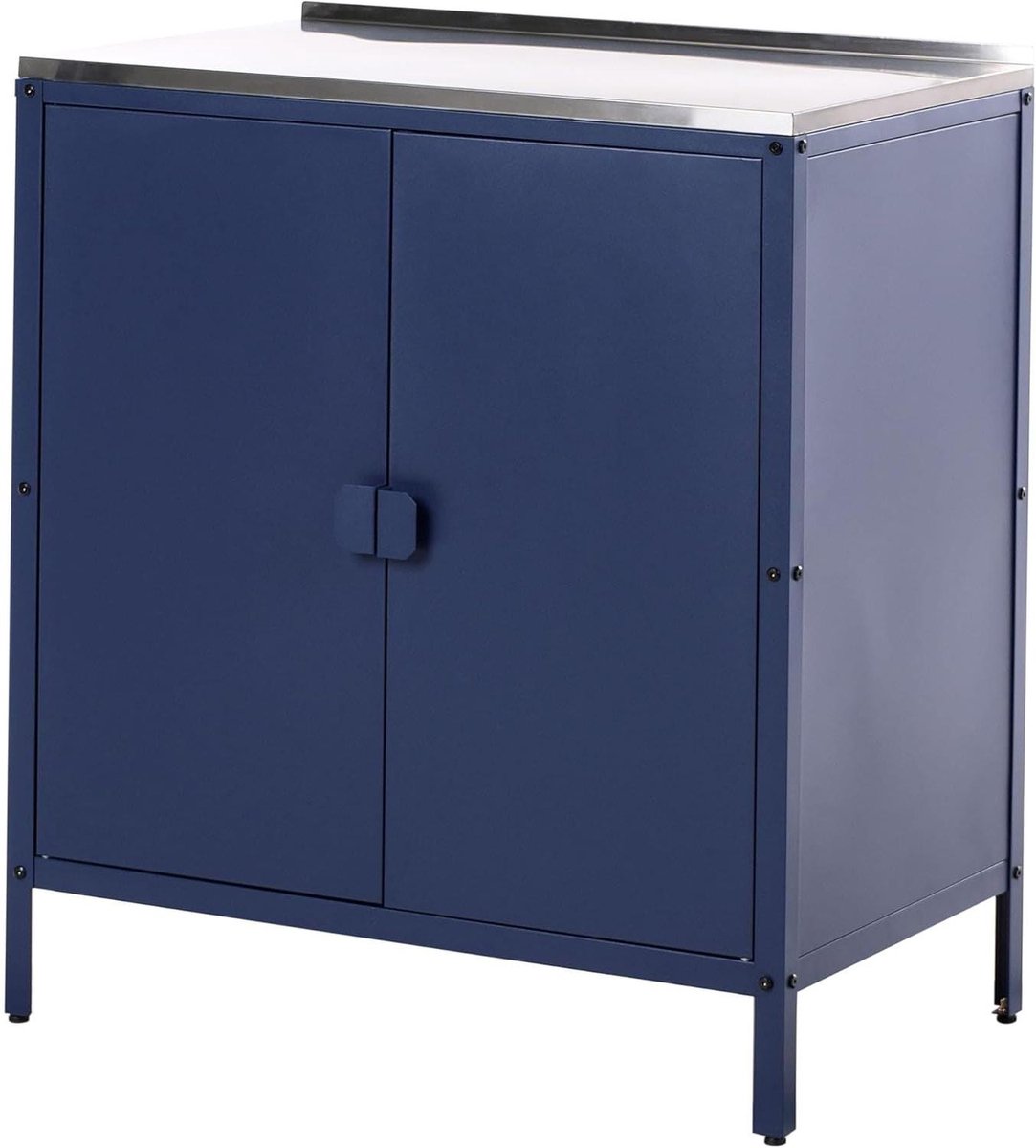 Keukenmeubel Buiten - Tuinkast Staal - Buiten Koken - Roestvrij Staal - 80x50x90 cm - Blauw