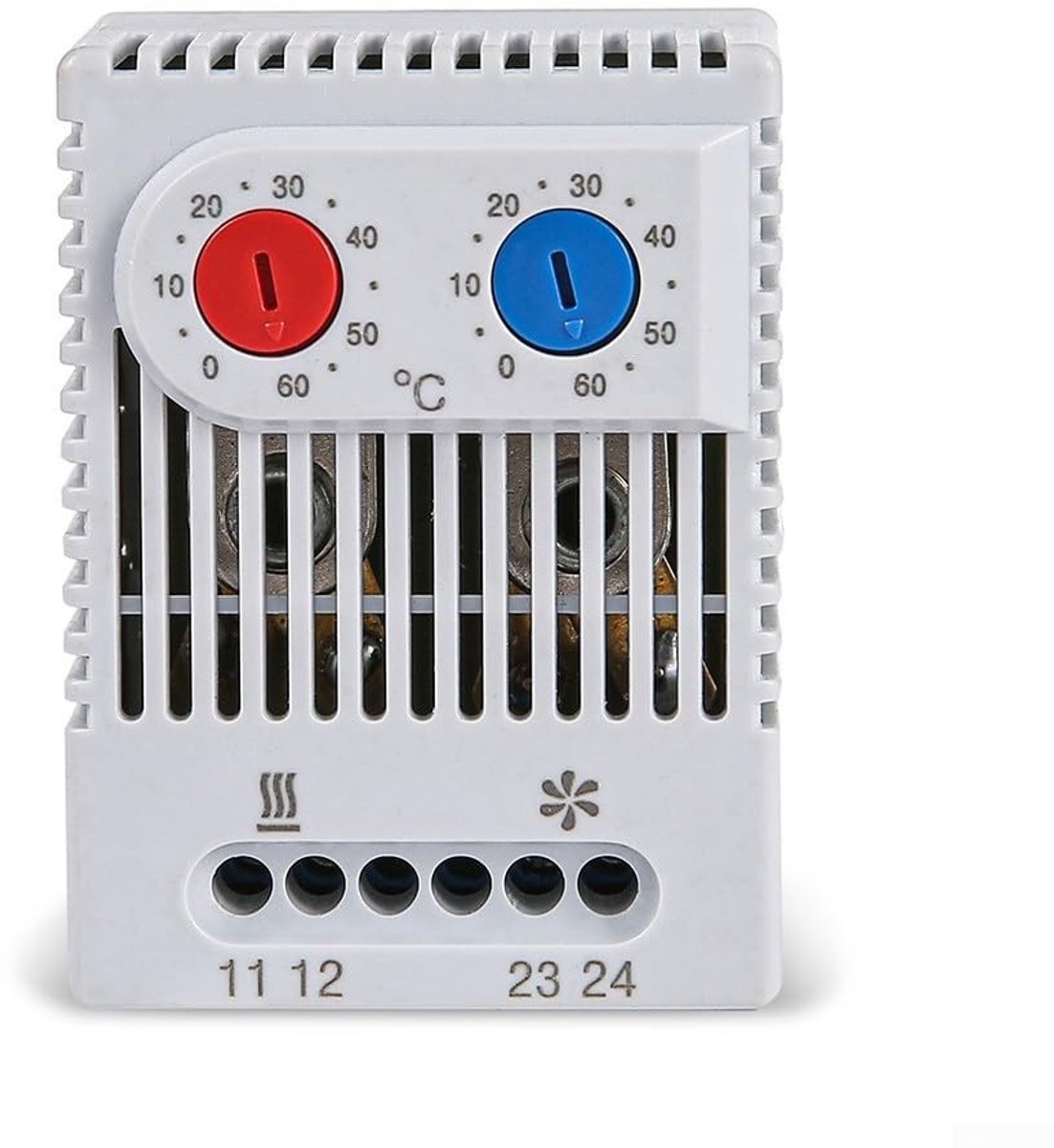 aladdien - Temperatuurregelaars - Compacte Thermoregulator - Eenvoudig in gebruik - Kunststof - Thermostaat - Ideaal voor elektrische kasten - Gesch...