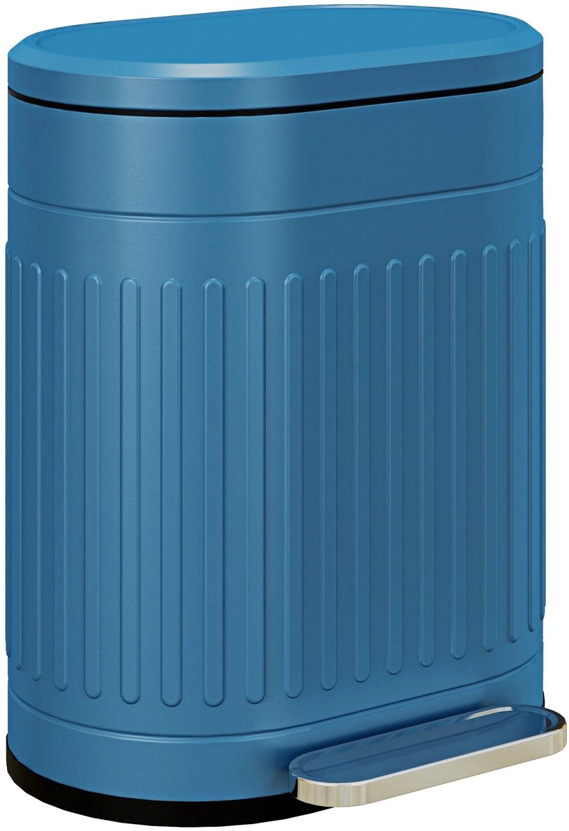 MakkelijkMooi 20L Ovale Pedaalemmer - Prullenbak - Anti Vingerafdrukafwerking - Soft Close Deksel - Open Houd Functie - Blauw
