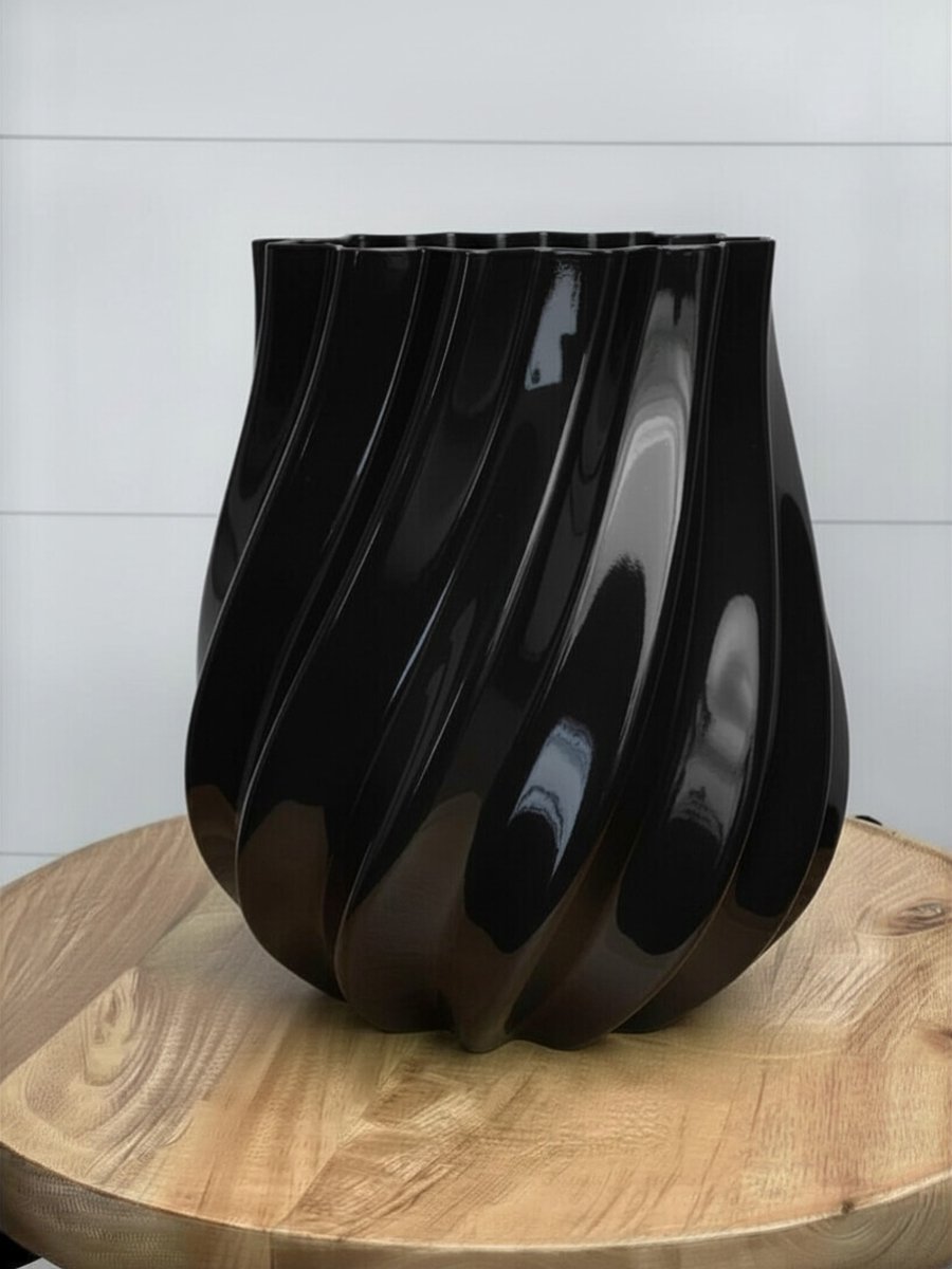 Van & Van Home Spiral Wide Flow Vaas 200mm Zwart