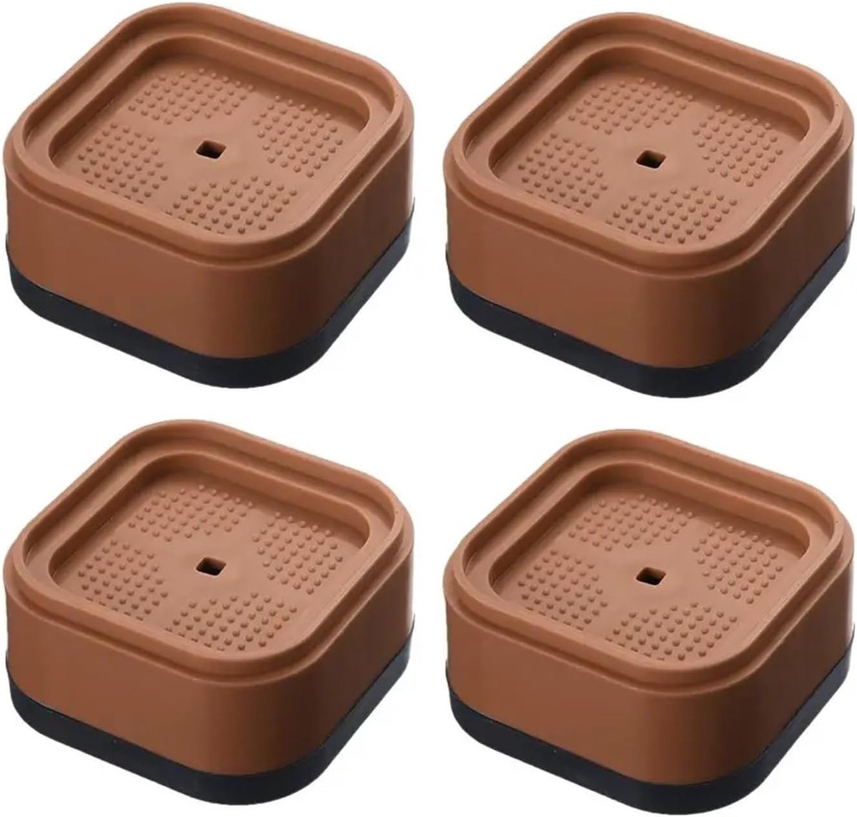 Wasmachine Voetjes - Anti Trilling Mat - Stil Gebruik - Schokabsorberend - 4 stuks - Bruin