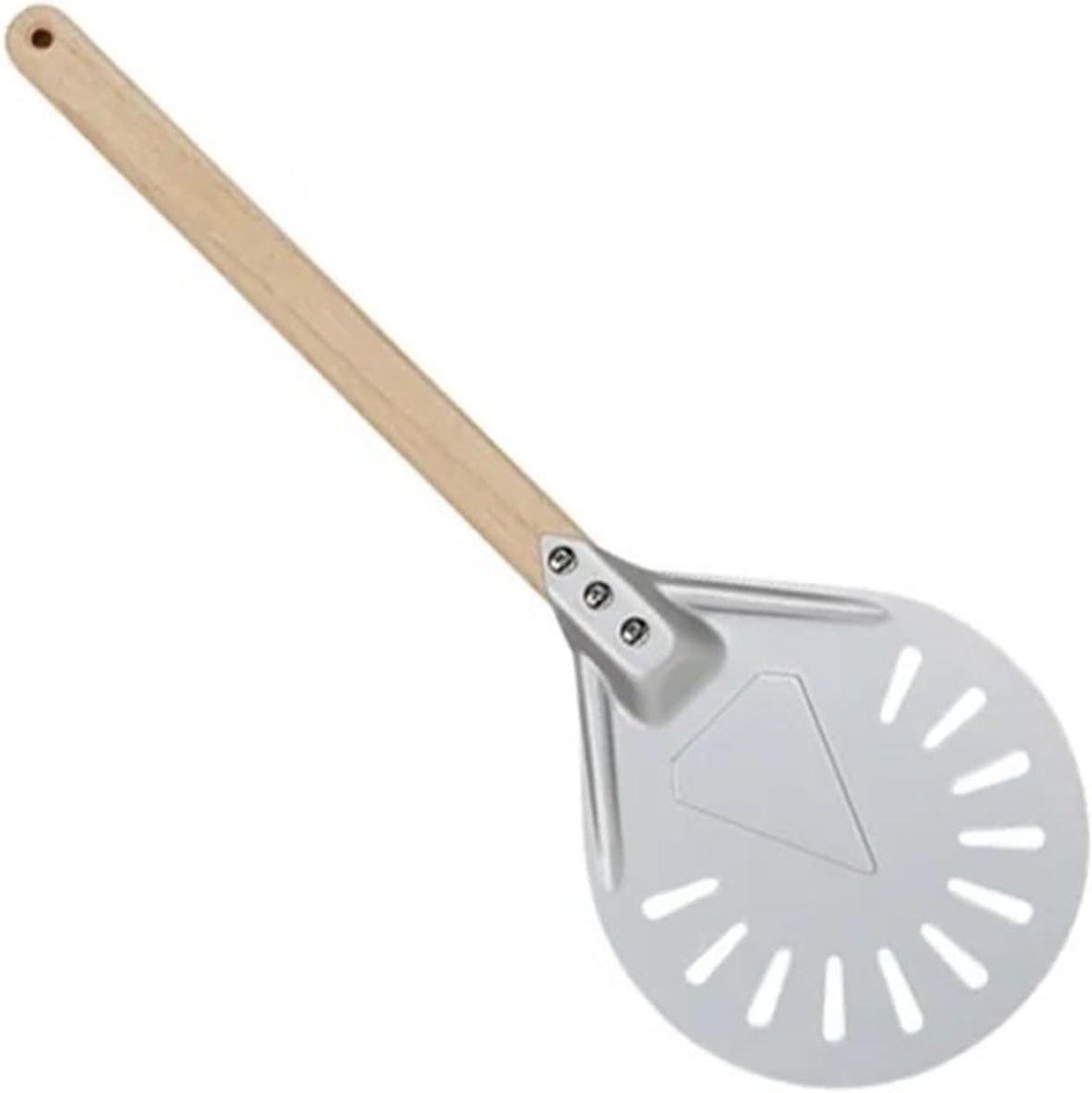 Pizzaschep Rond - Pizza Schep - Pizza Bakken - Geperforeerd Aluminium - 8 Inch 78cm - Zilver