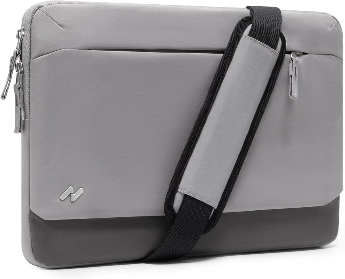 Laptoptas - Hoes Schoudertas - Veilige Opslag - 360° Bescherming - 13-14 inch - Grijs