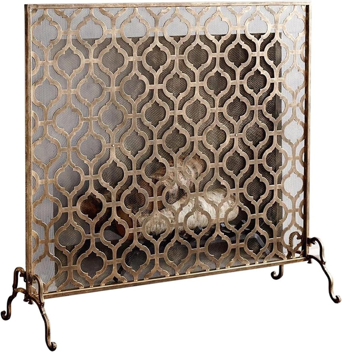 Haard Scherm - Vuurplaat - Veiligheid Haard - Enkel Paneel - 93x76cm - Zwart
