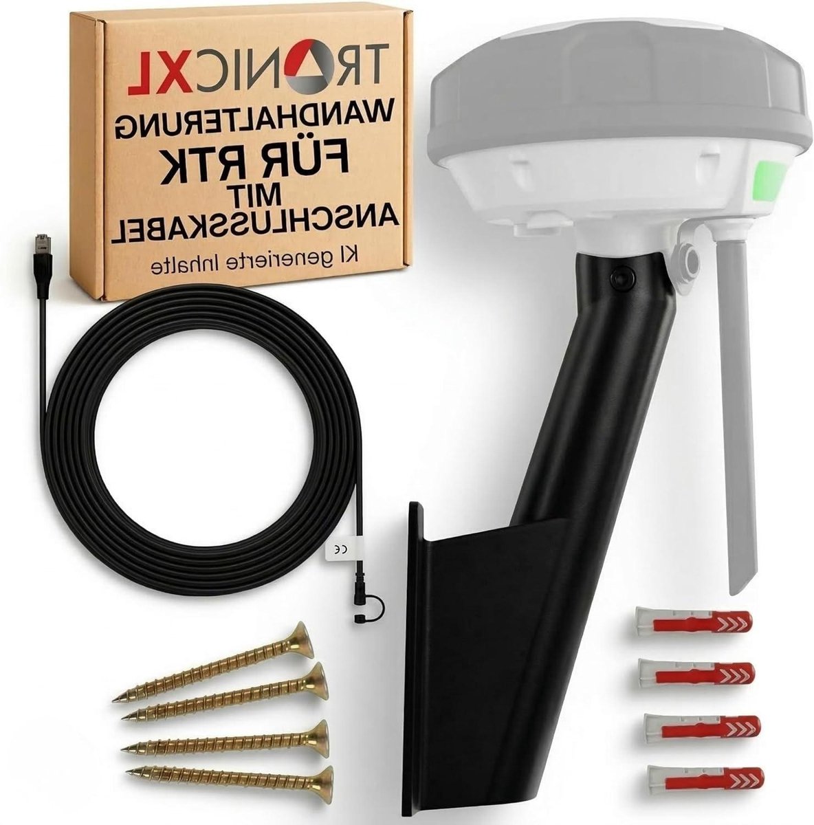 Maaier Accessoires - Robot Onderdelen - Antenne Plaatsing - Flexibele Installatie - 10m Kabel - Zwart