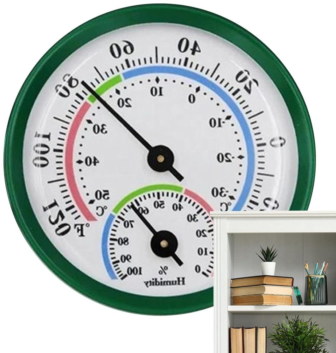 Klimaatbewakingsset - Vochtigheidsmeter - Koelkast Bewaken - Analoge Weergave - 51 cm - Zilver
