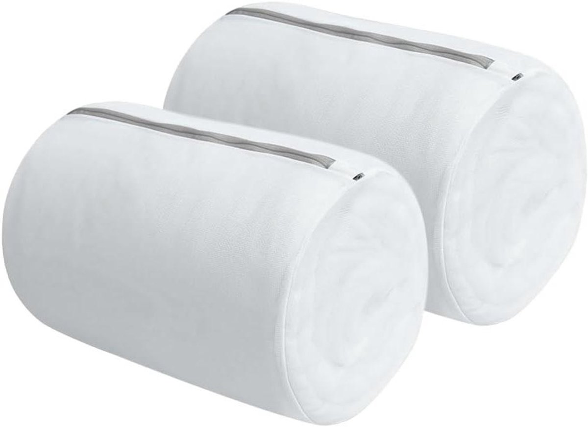 Waszakken Netstof - Kleding Beschermers - Kleding Wassen - Met Rits - 2 Stuks 33cm - Grijs Wit