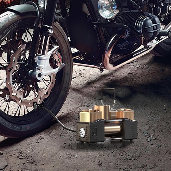 Auto Luchtpomp - Draagbare Compressor - Banden Oppompen - Dubbele Cilinder - 120 W - Zwart — afbeelding 5