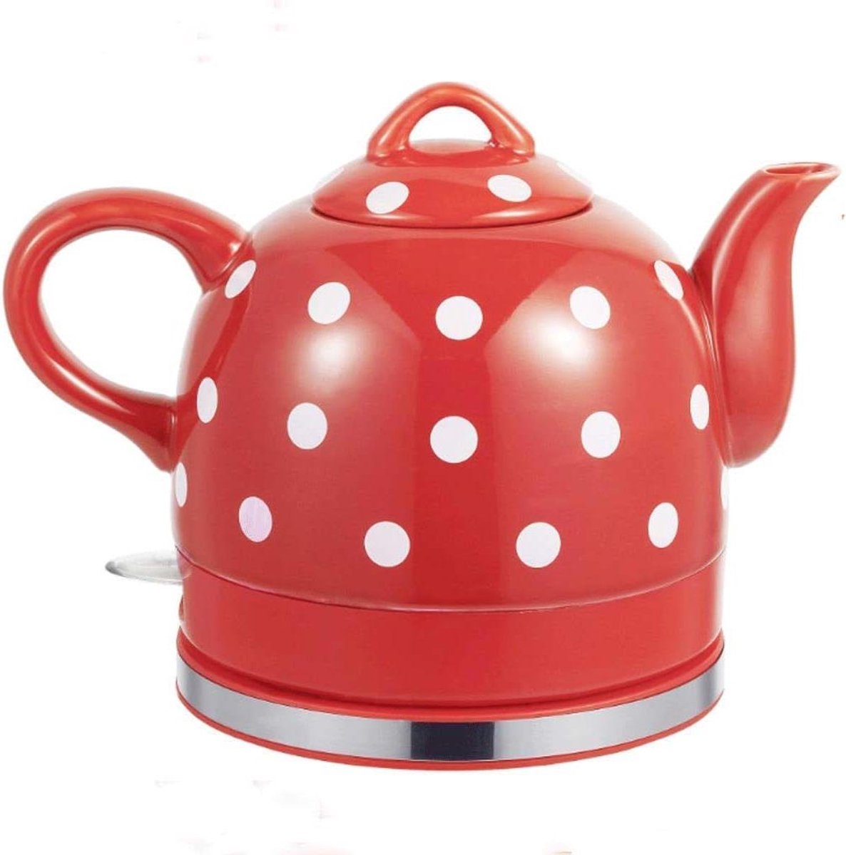 Waterkoker Keramiek - Theepot Snel - Koffie Thee Zetten - Snelle Kooktijd - 1.2 Liter - Rood