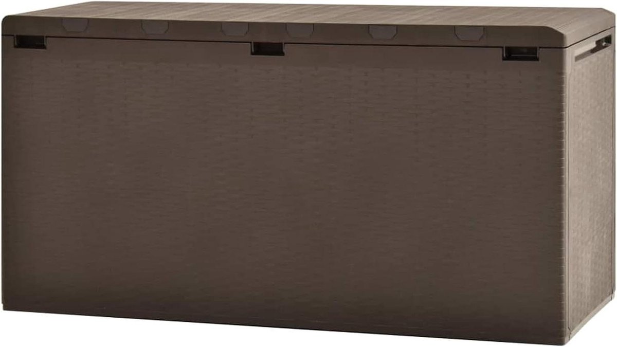 Opbergbox Tuin - Buitenbox Terras - Spullen Opbergen - Robuust Polypropyleen - 290 Liter - Bruin