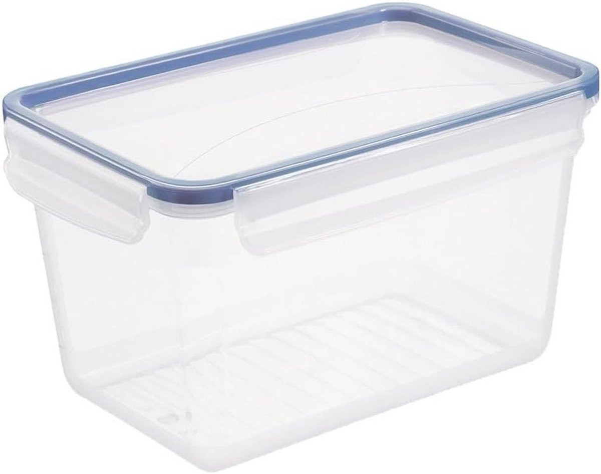 Koelkast Bewaardoos - Vershouddoos Opslag - Voedsel Bewaren - Luchtdichte Sluiting - 3 Liter - Blauw Transparant