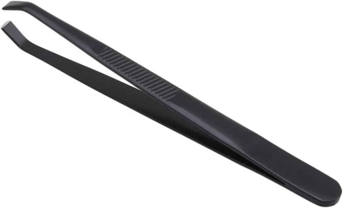 Wenkbrauwpincet - Grooming Tools - Precisie Ontharen - Schuine Grip - 8.5 cm - Zwart
