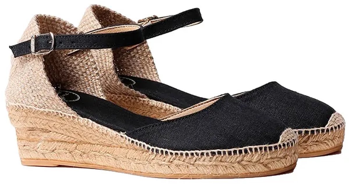 Espadrilles met middelhoge sleehak en striksluiting voor dames | ROMINA