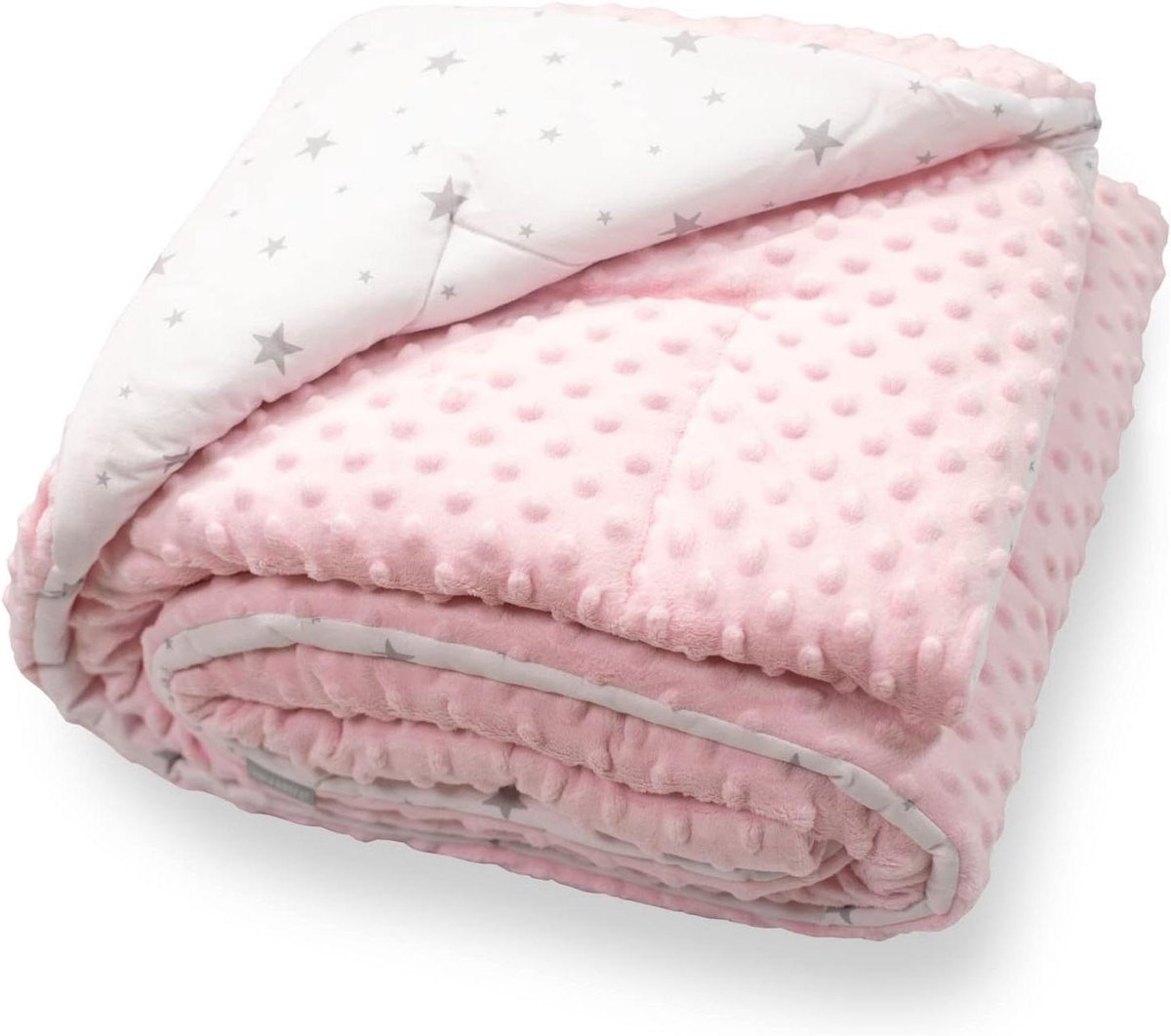 Baby Deken - Zachte Pluche - Knuffelen en Warmte - Dubbelzijdig Ontwerp - 75 x 100 cm - Roze Print