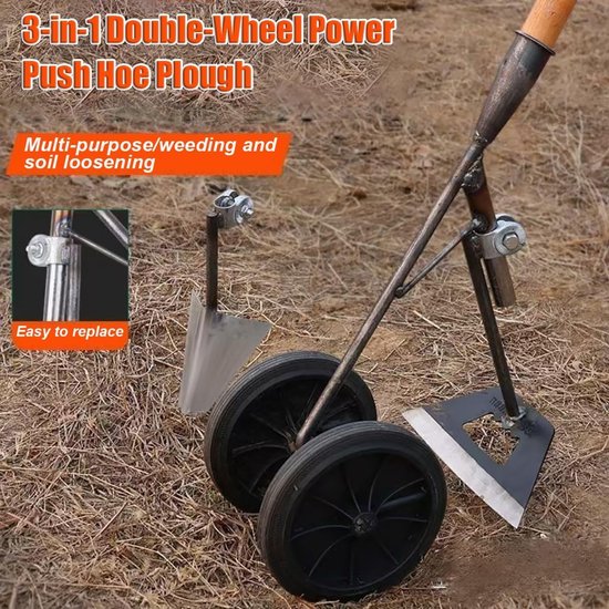 Onkruidwieder - Tuinploeg Schoffel - Bodem Losmaken - Duurzaam Mangaanstaal - 74 Inch Wielen - Zwart van Onkruidwieder — afbeelding 4