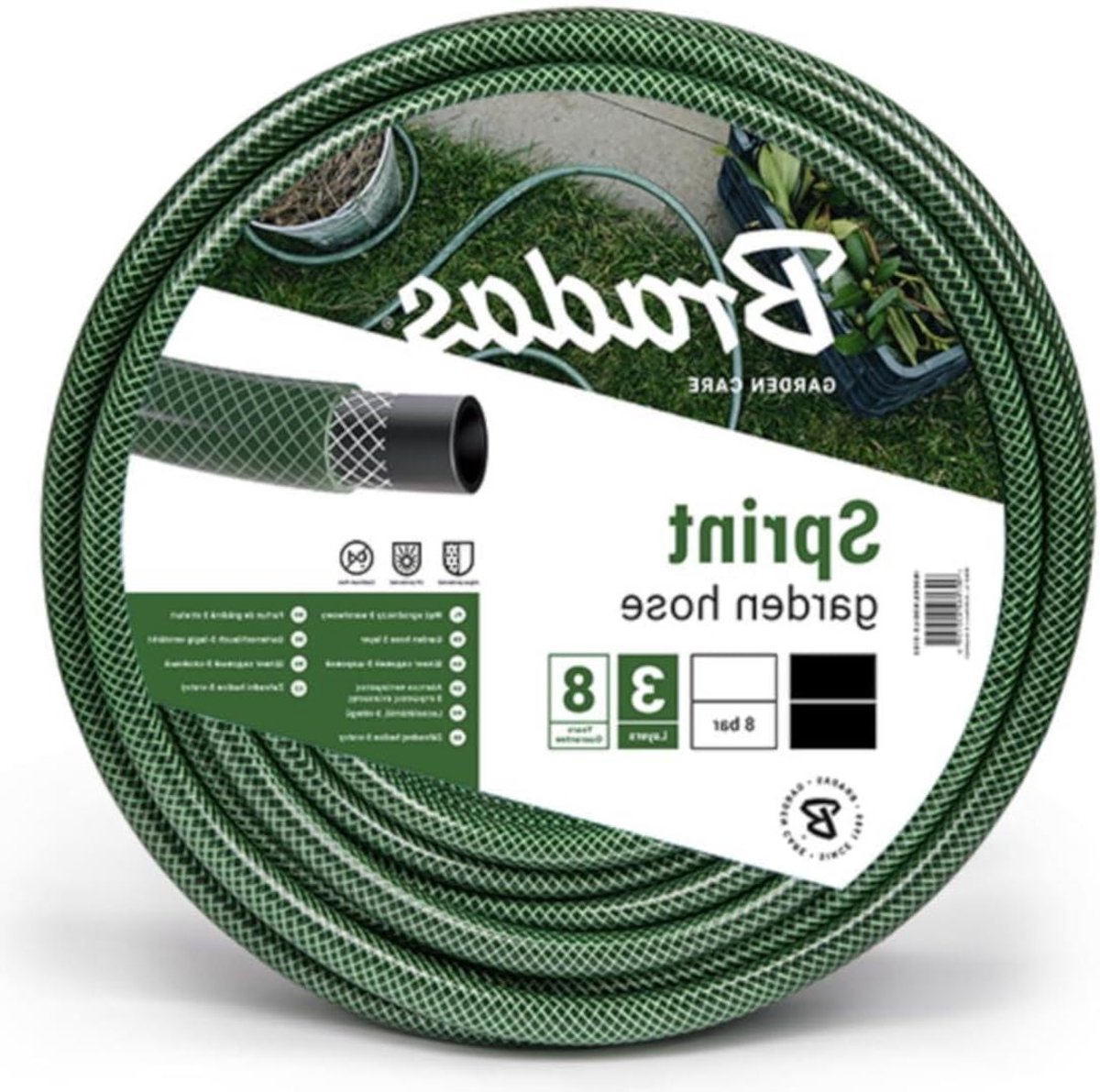 Waterslang - Tuinslang - Buiten Bewateren - 3-Laags Versterkt - 50 Meter - Transparant Groen