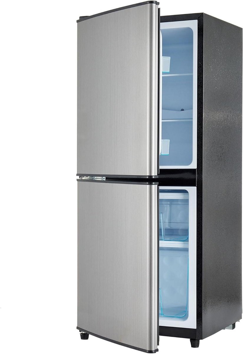 Mini Koelkast Kleine Koelkast Dranken Koelen Stil en Energiezuinig 106 Liter Zwart Zilver