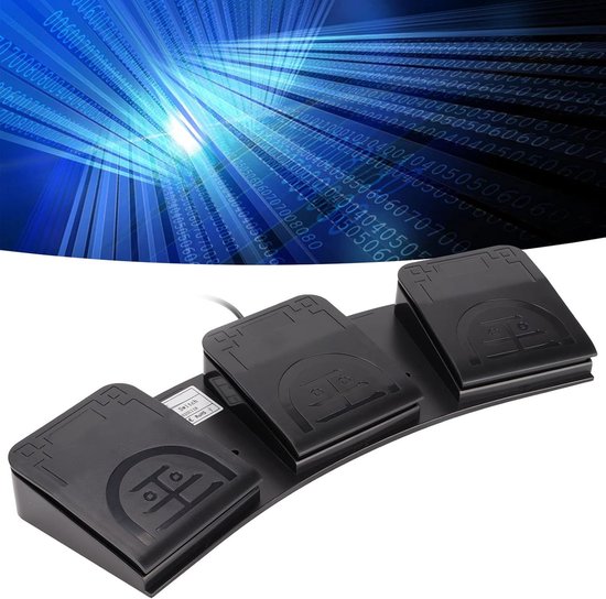 Drievoudig Voetpedaal - Voetschakelaar USB - Efficiënter Werken - Aanpasbaar met 3 Toetsen - Ergonomisch Ontwerp - Zwart — afbeelding 3