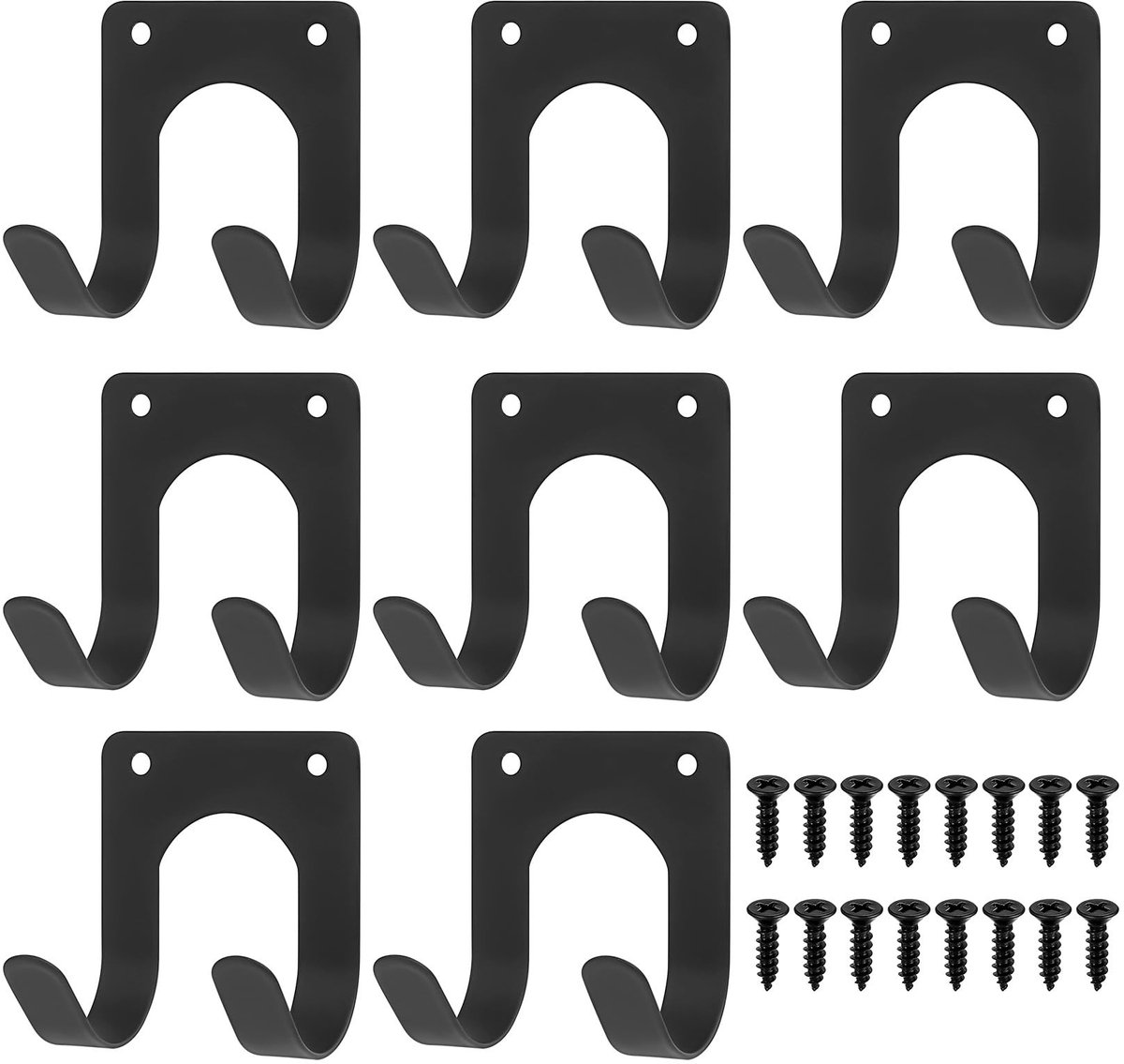 aladdien - Wandhaken - Garage haken - Stevige wandmontage - Multifunctioneel - Tool houder - Voor gereedschap - Set van 8