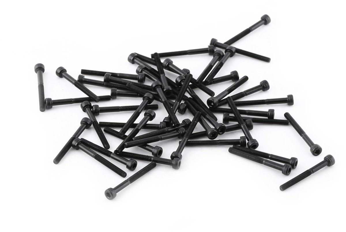 aladdien - Zeskantige Dopschroefboutenset - Gelegeerd Koolstofstaal - Hoge Sterkte - Zwart - Schroeven 50 Stuks - Geschikt voor Reparaties - M3*30mm