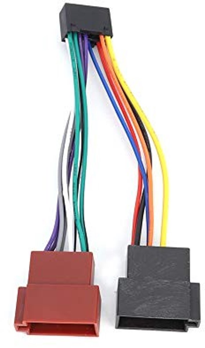 SPHProducts - Harnasconnectoradapter 16-pins ISO-bus - Geschikt voor CD/MP3-spelers - Eenvoudige installatie - Standaard ISO-stekker - Voor autoradio'