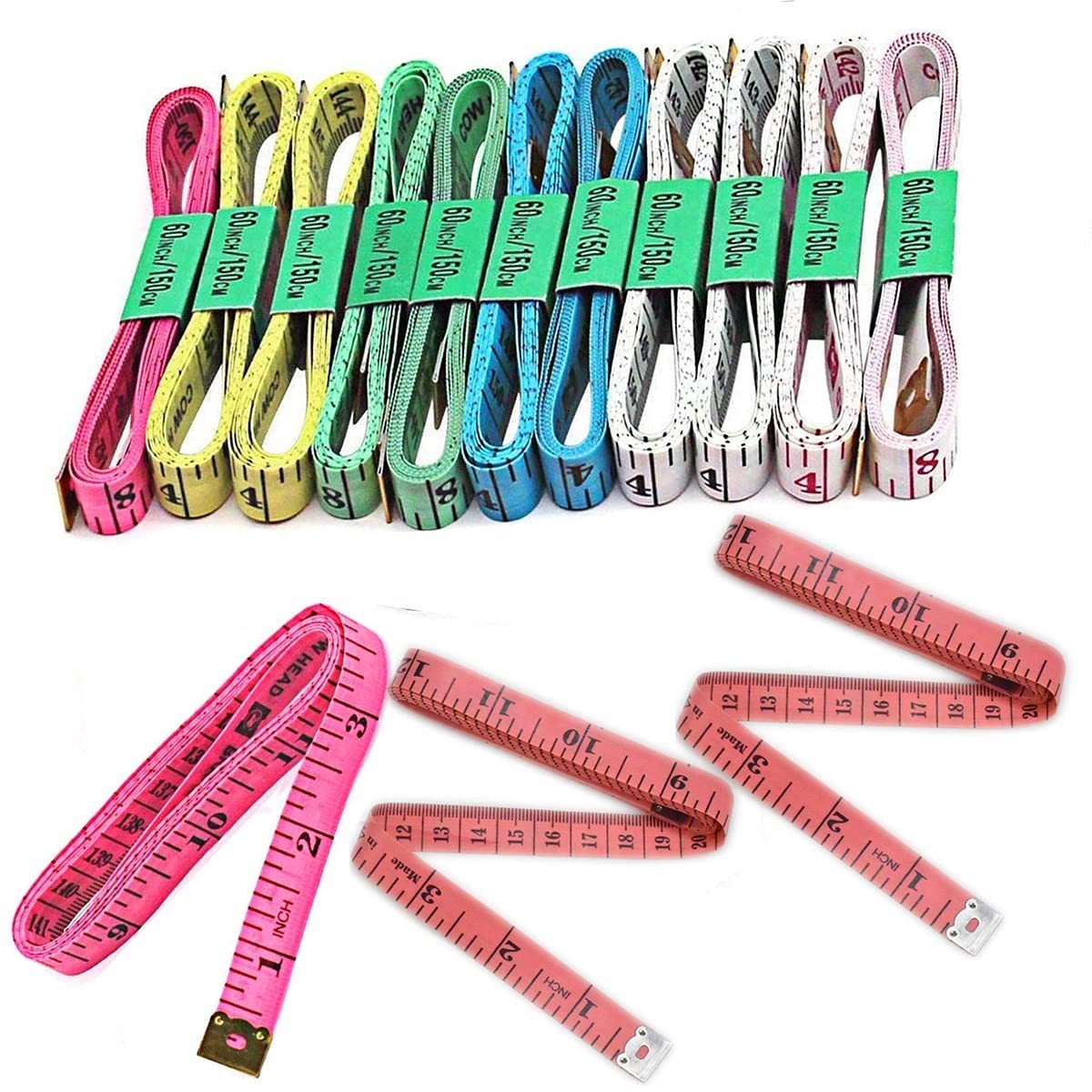 aladdien - Meetband - Lichaamsmeting - Dubbelschalige Tape - 1.5M - Gewichtsverlies - Naaien en Ambachten - Geschikt voor Kleding - 14