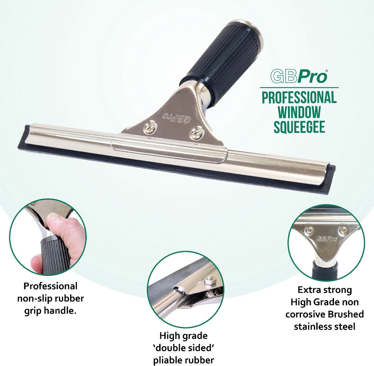 GBPro Professionele Raamtrekker 35 cm - RVS Raamwisser thumbnail 2