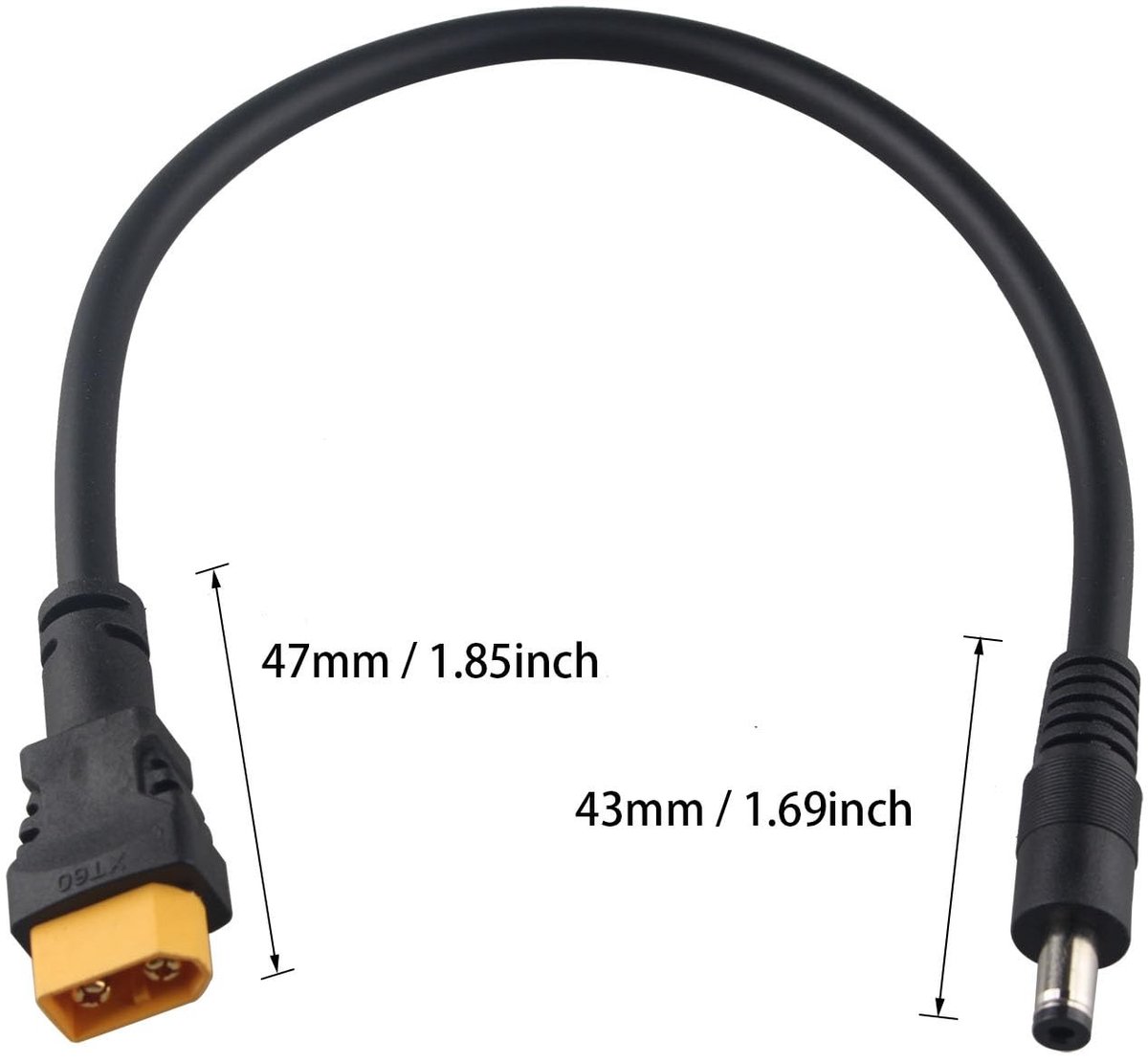 SPHProducts - Voedingskabel - 30CM DC5521 Male naar XT60 Male - Ideaal voor Drones - Zonnepanelen - Kwalitatieve stroomvoorziening - Geschikt voor Elek...