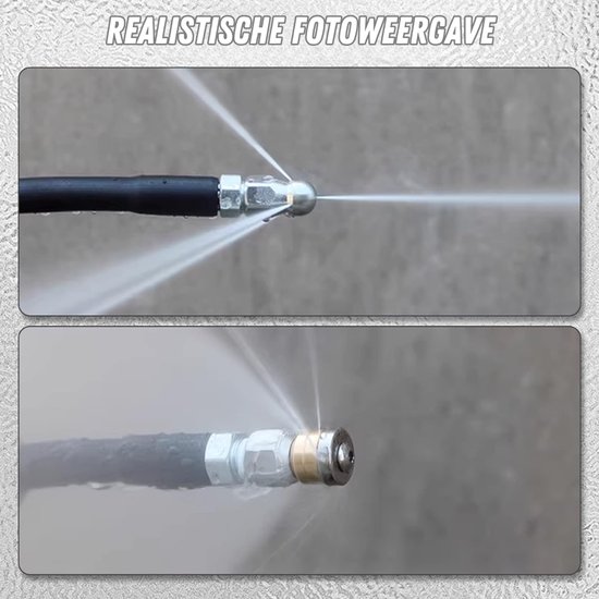 HEZIVO® Rioolslang 15 m - Rioolreinigingsset 180 bar - Universeel - Hogedrukreiniger - Met 3x Straalmondstuk van Merkloos	 — afbeelding 5