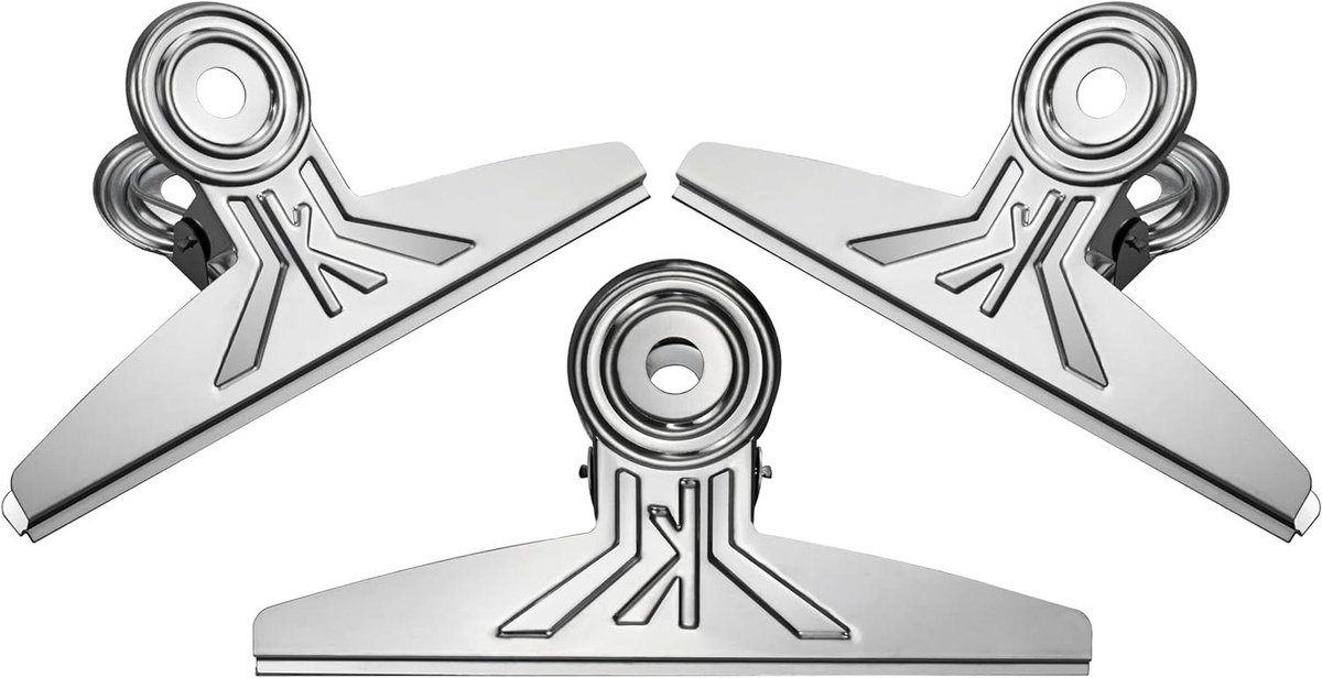 Grote Bulldog Clips - Binder Klemmen - Papier Organiseren - Extra Sterke Grip - 20 cm - Zilver