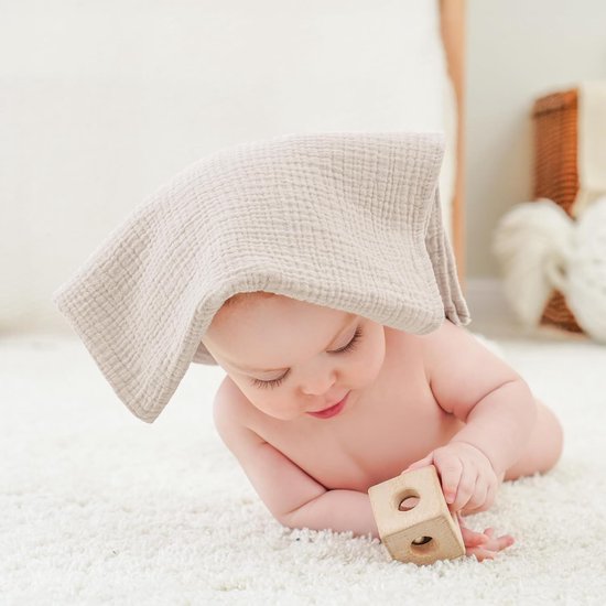 Baby Molton Doeken - Hydrofiele luiers - Baby verzorgen - 100% Katoen - 4 stuks 60x60cm - Apricot Blossom — afbeelding 3