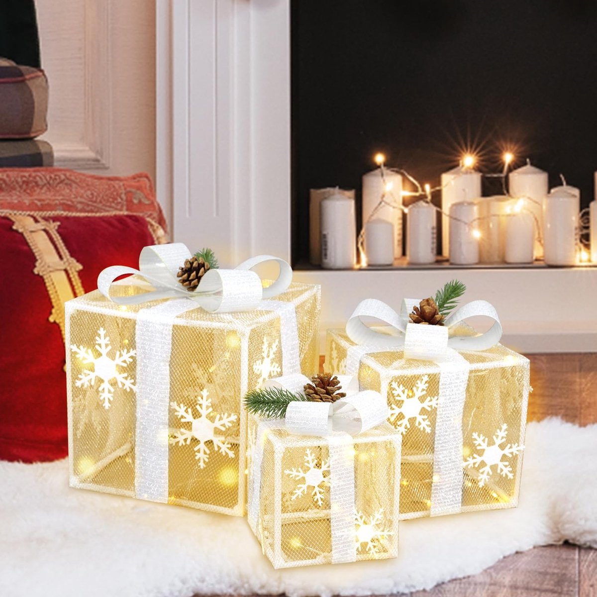 aladdien - Luminous Kerstcadeau Dozen - Decoratie voor Binnen en Buiten - Feestelijke Verpakking - Perfect voor Kerst - Cadeau Dozen - Geschikt voor...