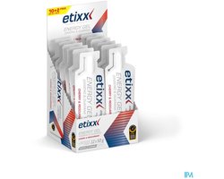 Etixx Ginseng & Guarana Energy Gel Red Fruits - Sports Nutrition - Energy Gel - 12X50 gram - Koolhydraatrijk - Bevat Cafeïne - Tri-fasesuikermengsel - Snelle Opname