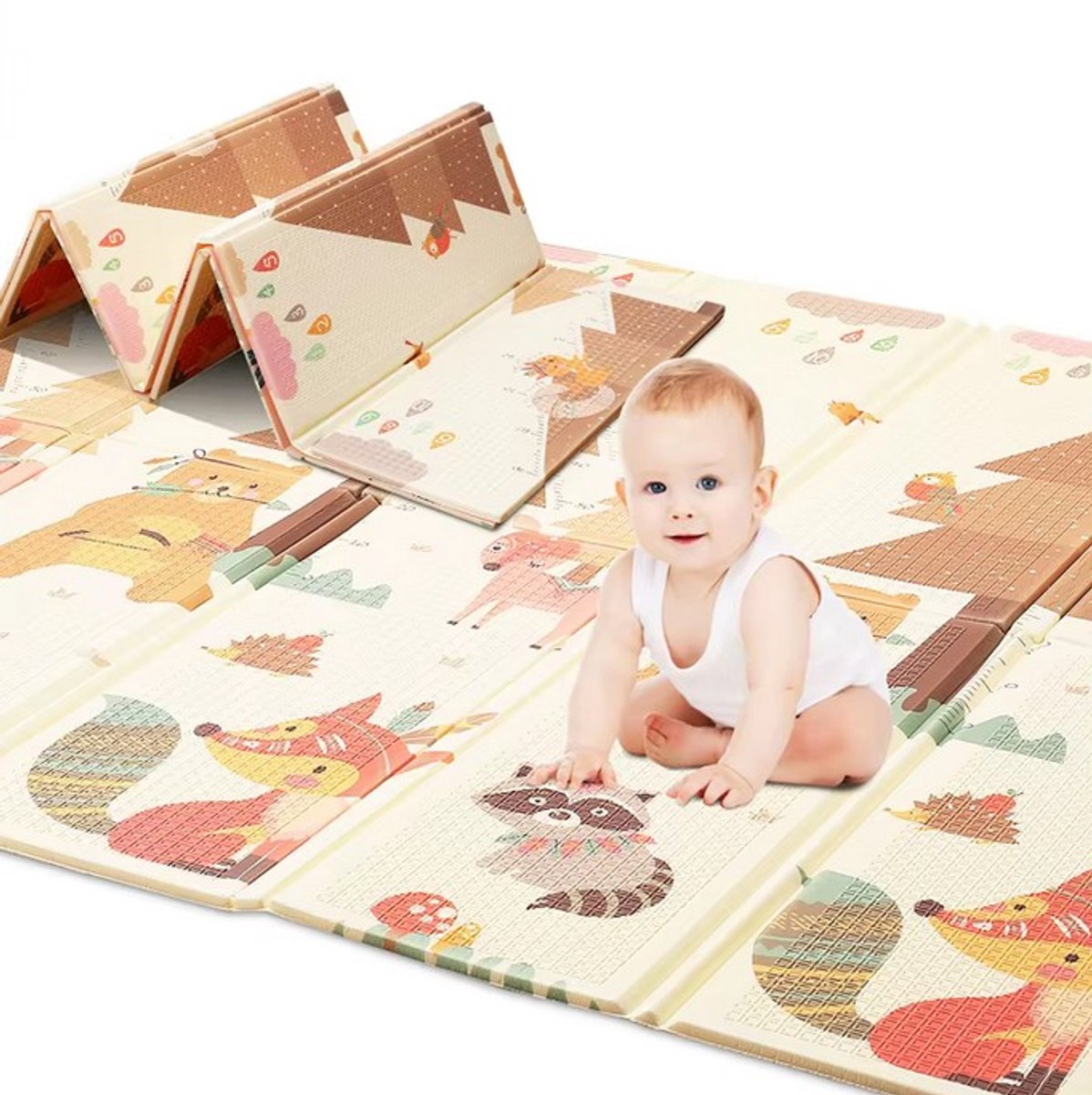 Baby Speelmat - Kruipkleed Peuters - Veilig Spelen - Dubbelzijdig Bedrukt - 195x148 cm Opvouwbaar - Meerkleurig — afbeelding 9
