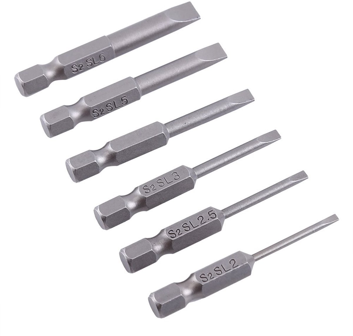 SolidChoice - Magnetic Schroevendraaier Bits Set - Set van 6 Stuks - Geschikt voor Elektrische en Handmatige Schroevendraaiers - 50mm - S2 Legering -