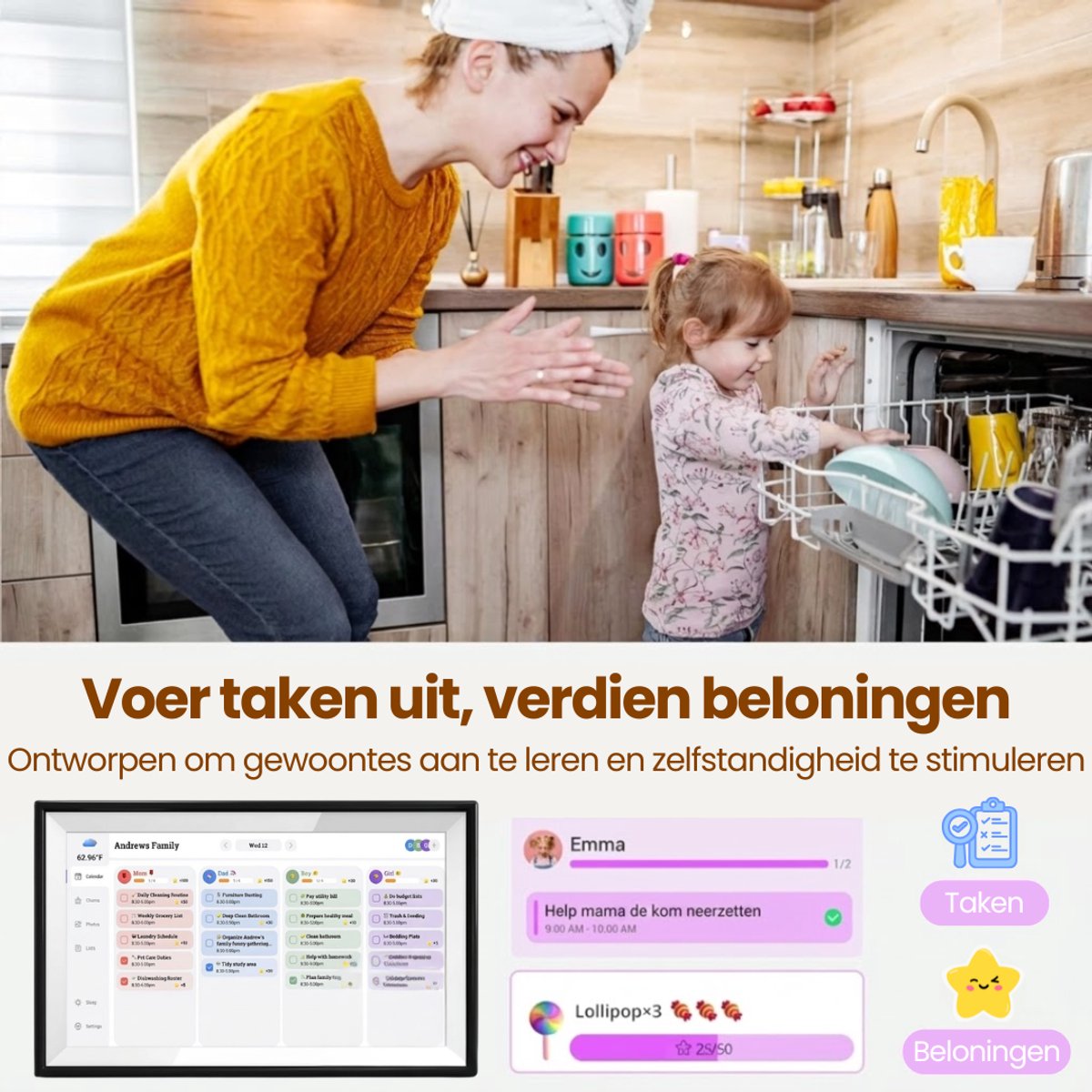 Bravix Digitale Kalender & Fotolijst met Touchscreen - 1080P Full HD - 32GB thumbnail 6