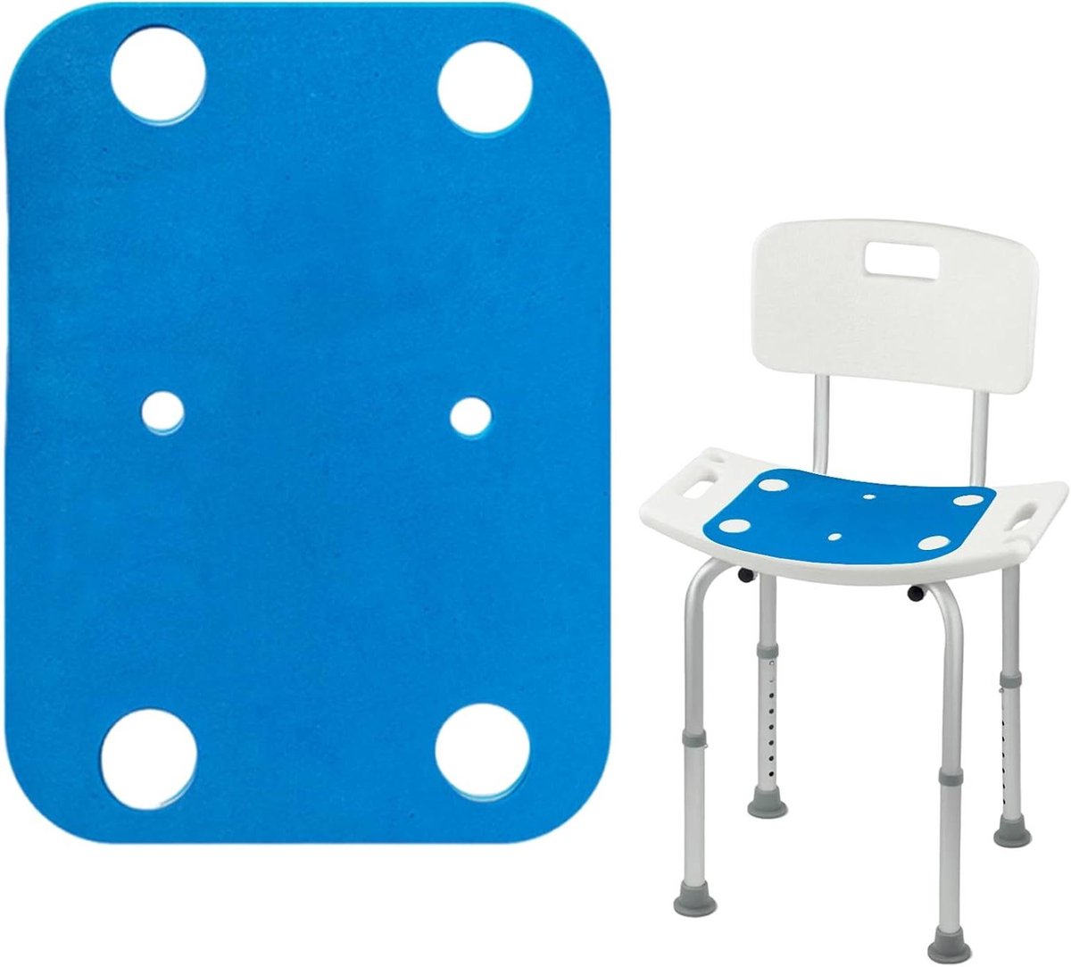 Douchekussen - Badstoelmat Stoelmat - Veilig Douchen - Antislip Zuignap - 37x30 cm - Grijs