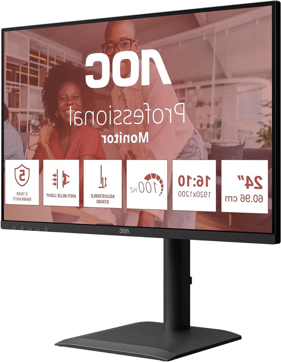 WUXGA Monitor - Scherm Computer - Verbeterde Productiviteit - 16:10 Beeldverhouding - 24 inch - Zwart