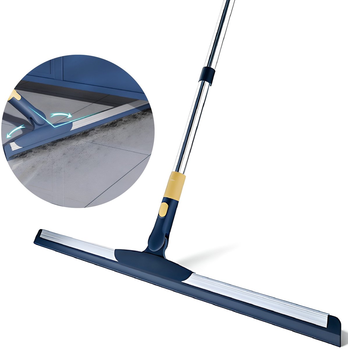 Vitasa Vloertrekker Met Steel - Douche Trekker van 80 tot 131 cm - Watertrekker Badkamer - Vloerwisser - Douchewisser 50 cm - RVS