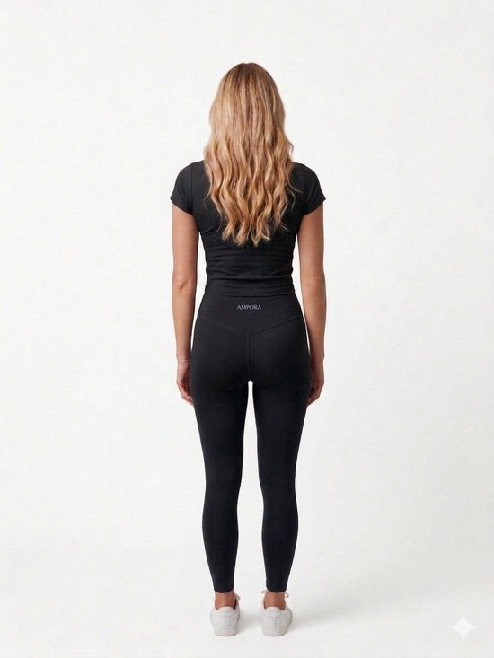 AMPORA Signature Sportlegging Dames - Zwart - High Waist & Squat-Proof - Seamless Gym Legging — afbeelding 2
